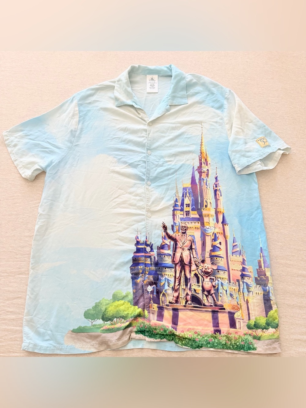 Disney Parks Cinderella Castle "Partners" Woven Shirt